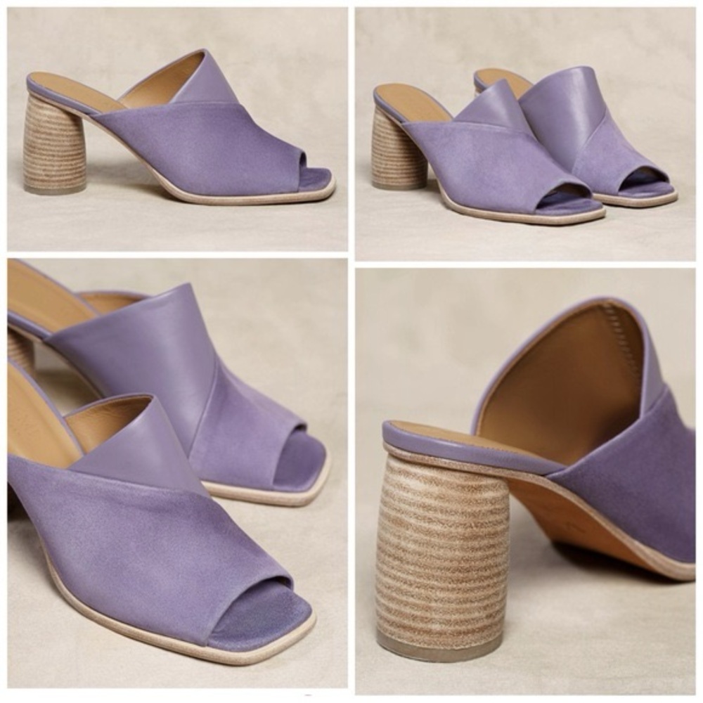 NWT M.Gemi The Illaria 70mm violet dust mixed media size 38.5 US 8